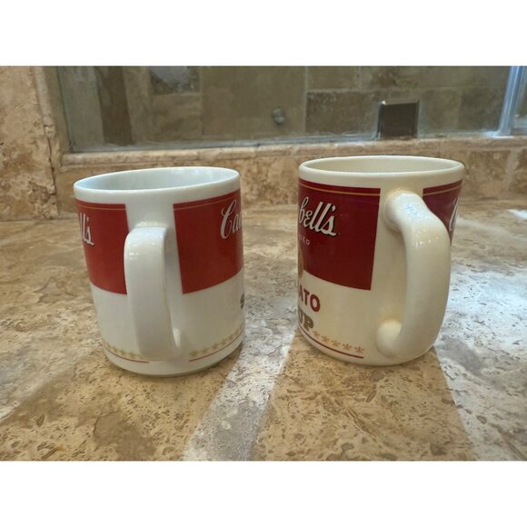 Campbells Soup Mug Set Of 2 Classic Ceramic Cups Red & White Andy Warhol Art Kit - Picture 2 of 5
